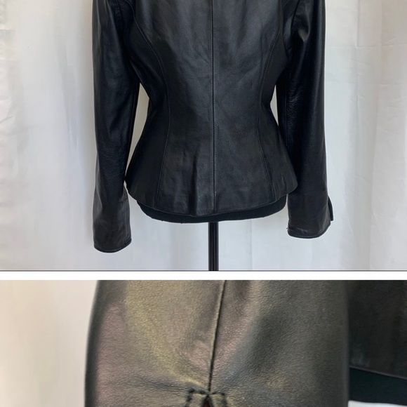 Danier Leather black soft leather Moto jacket Sz S NWOT - Picture 4 of 6